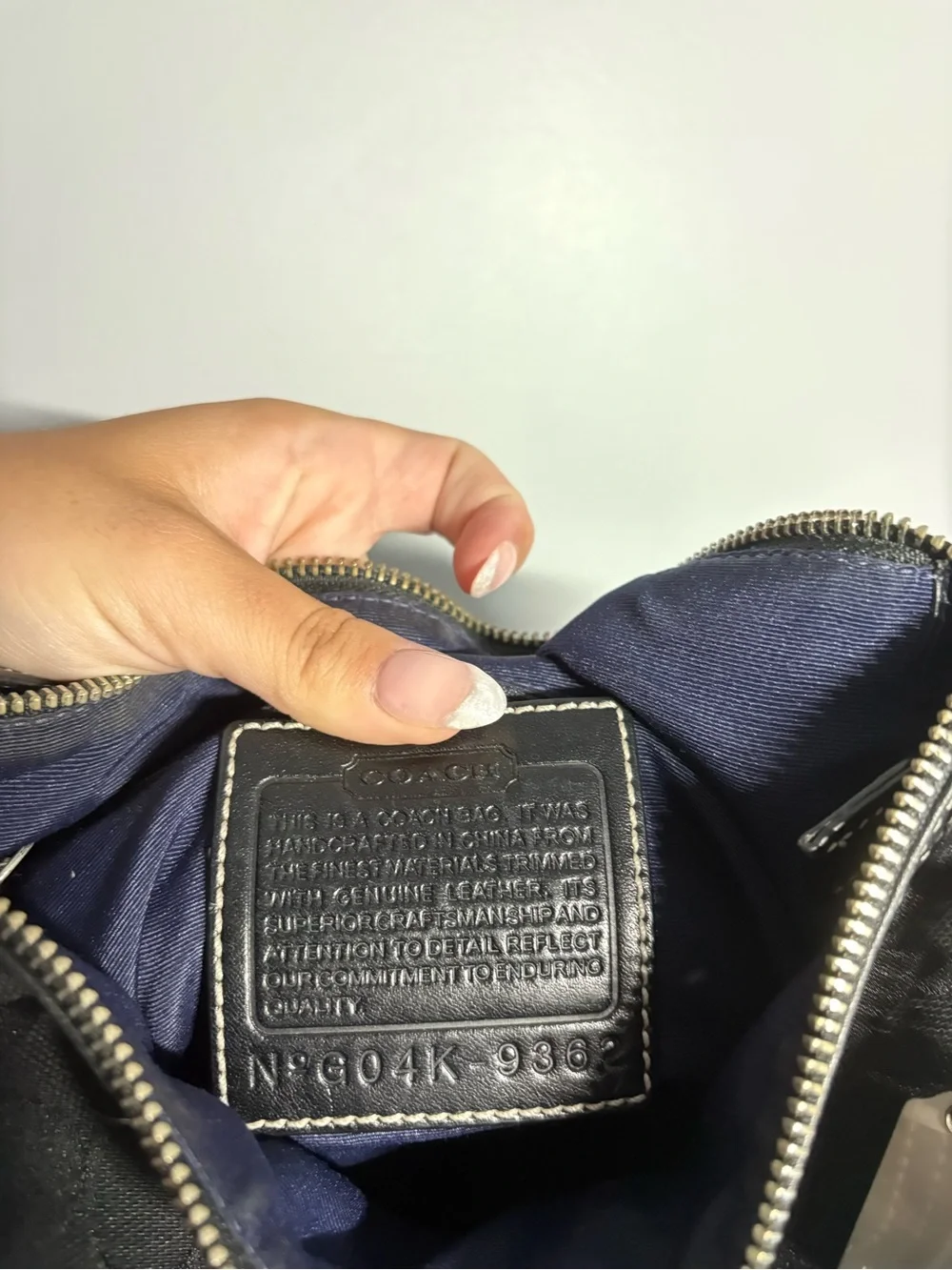 Vintage Y2K Coach Black Signature Jacquard Bag with Blue Accent